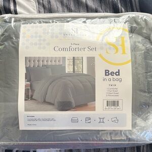 Sweet Home Gray Comforter Set - Twin